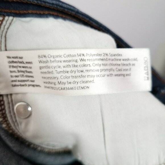 Eileen Fisher 4×28 Petite Organic Cotton Stretch Dark Wash Mid Rise Skinny Jean - Picture 8 of 8